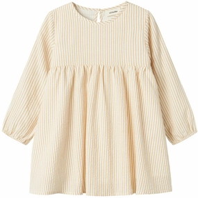 Lil'Atelier Coconut Milk Lino Loose Dress Cuff Waterproof