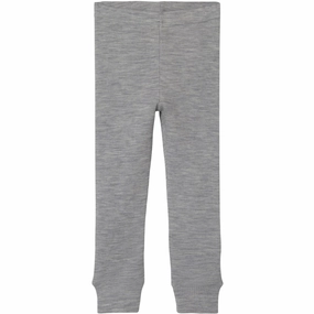 Lil'Atelier Grey Melange Fable Wool Leggings Beading Polished
