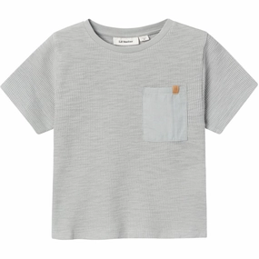 Lil'Atelier Limestone Honjo Loose T-shirt Pleat Pattern