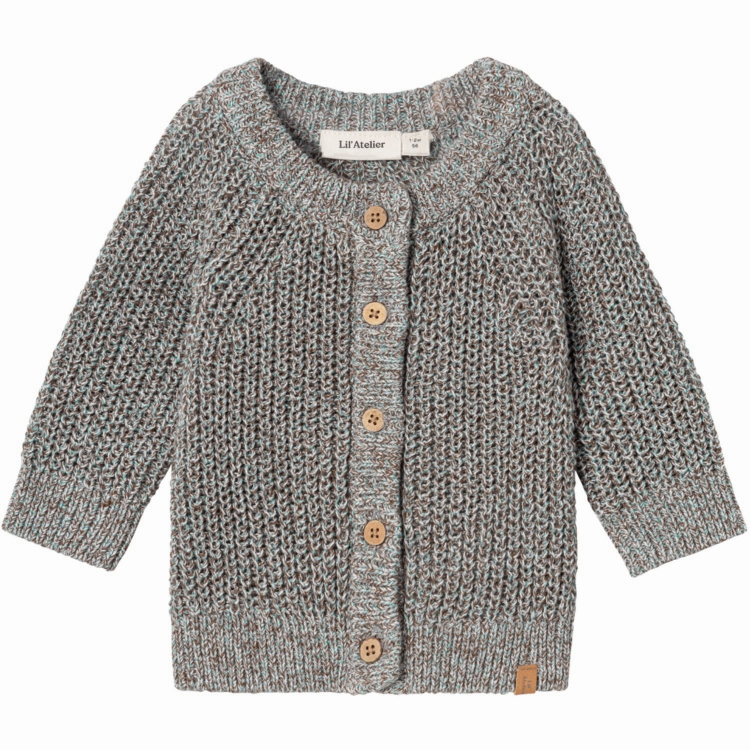 Lil'Atelier Sky Gray Noro Knit Cardigan Polyester Elegant