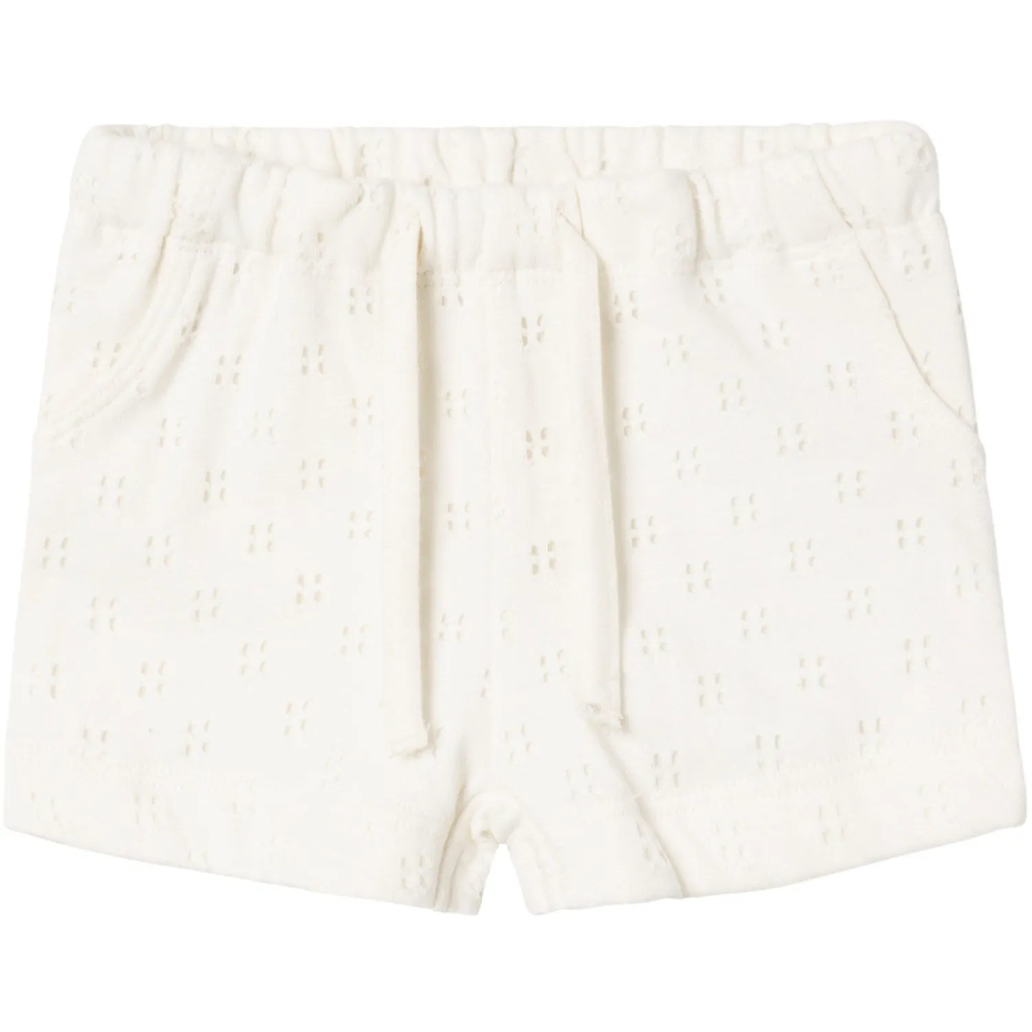 Lil'Atelier Coconut Milk Himaja Shorts Stitch Applique