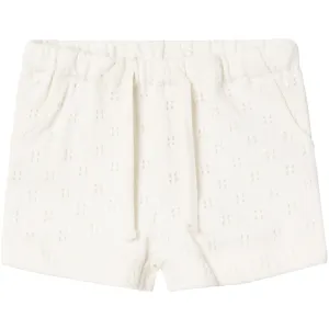 Lil'Atelier Coconut Milk Himaja Shorts Stitch Applique