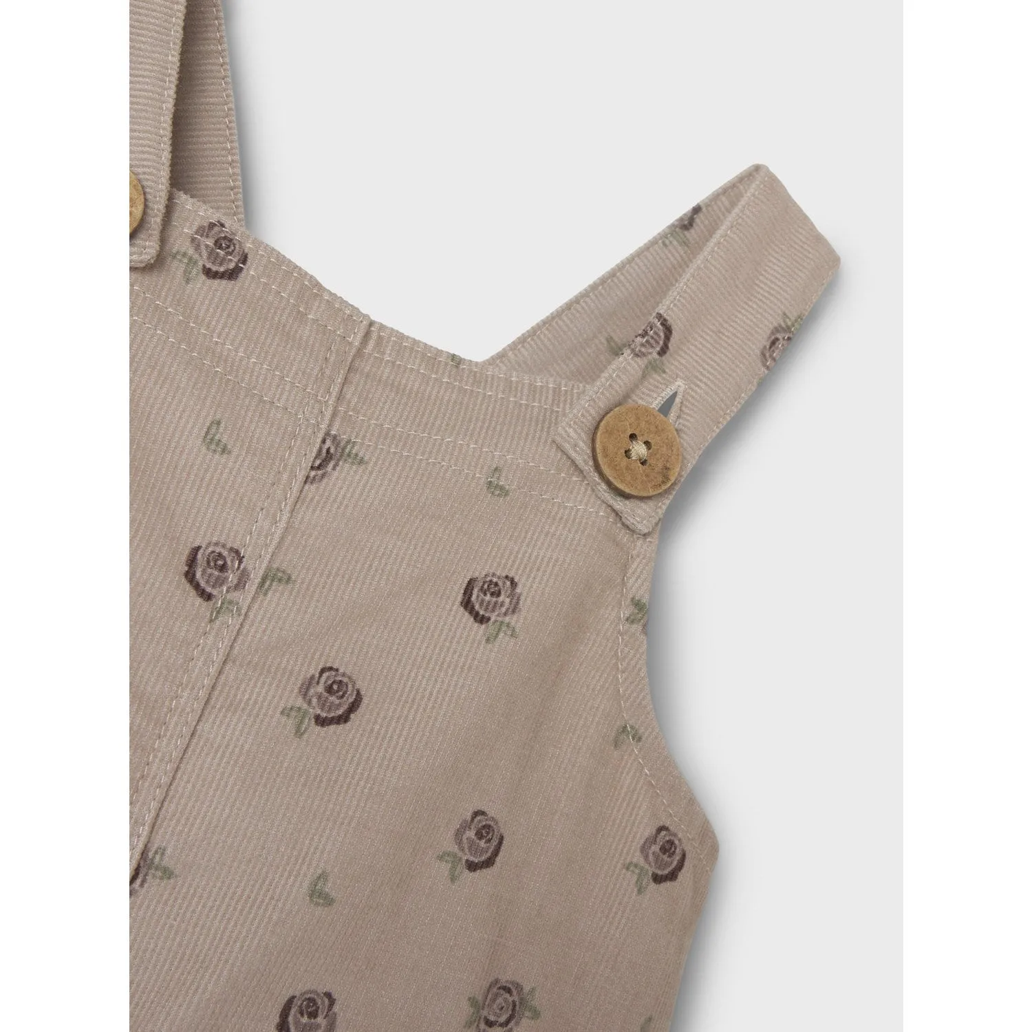 Lil'Atelier Gray Morn Floral Nola Floral Corduroy Overall Trend