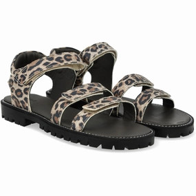 Limited edition shoes Angulus Leopard Suede Adjustable Leather Sandal with Velcro Trail shoes