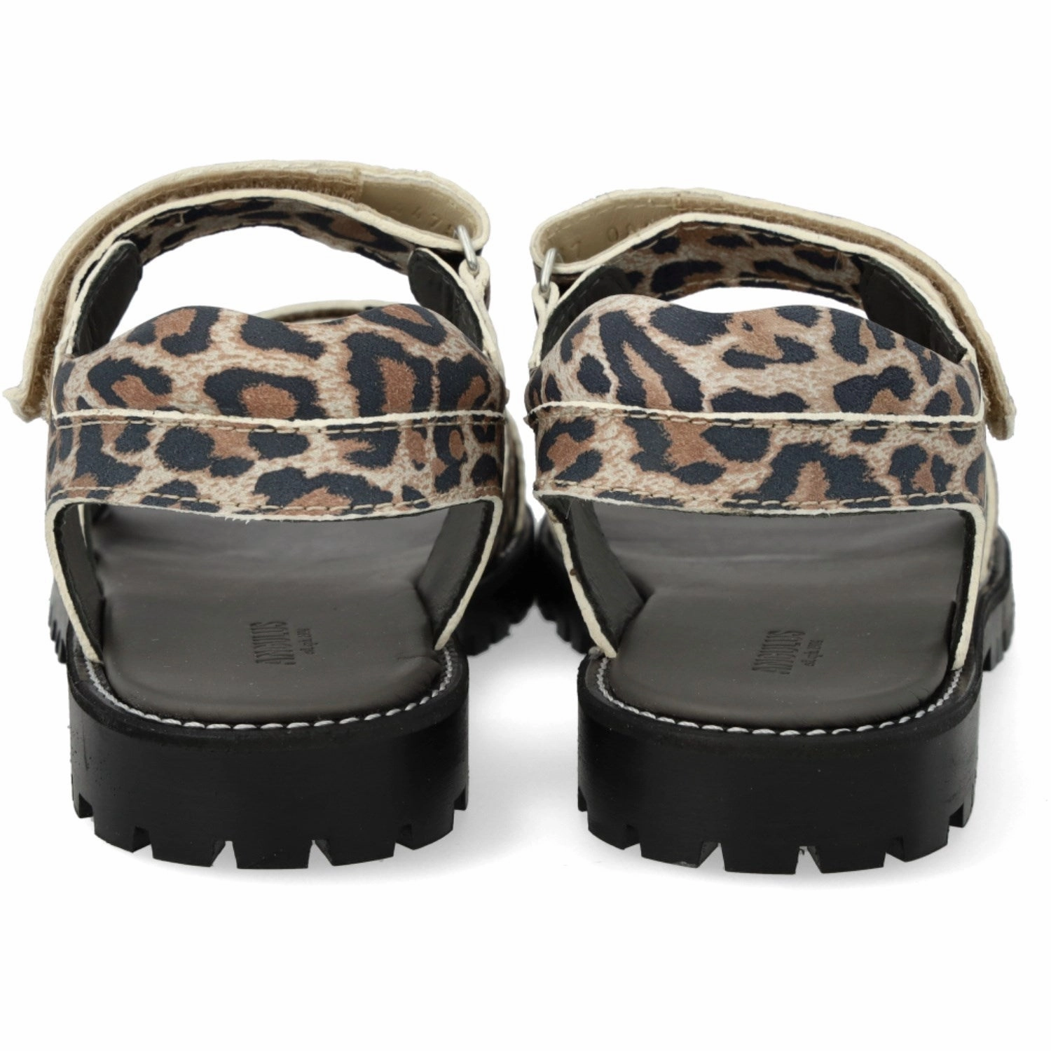 Limited edition shoes Angulus Leopard Suede Adjustable Leather Sandal with Velcro