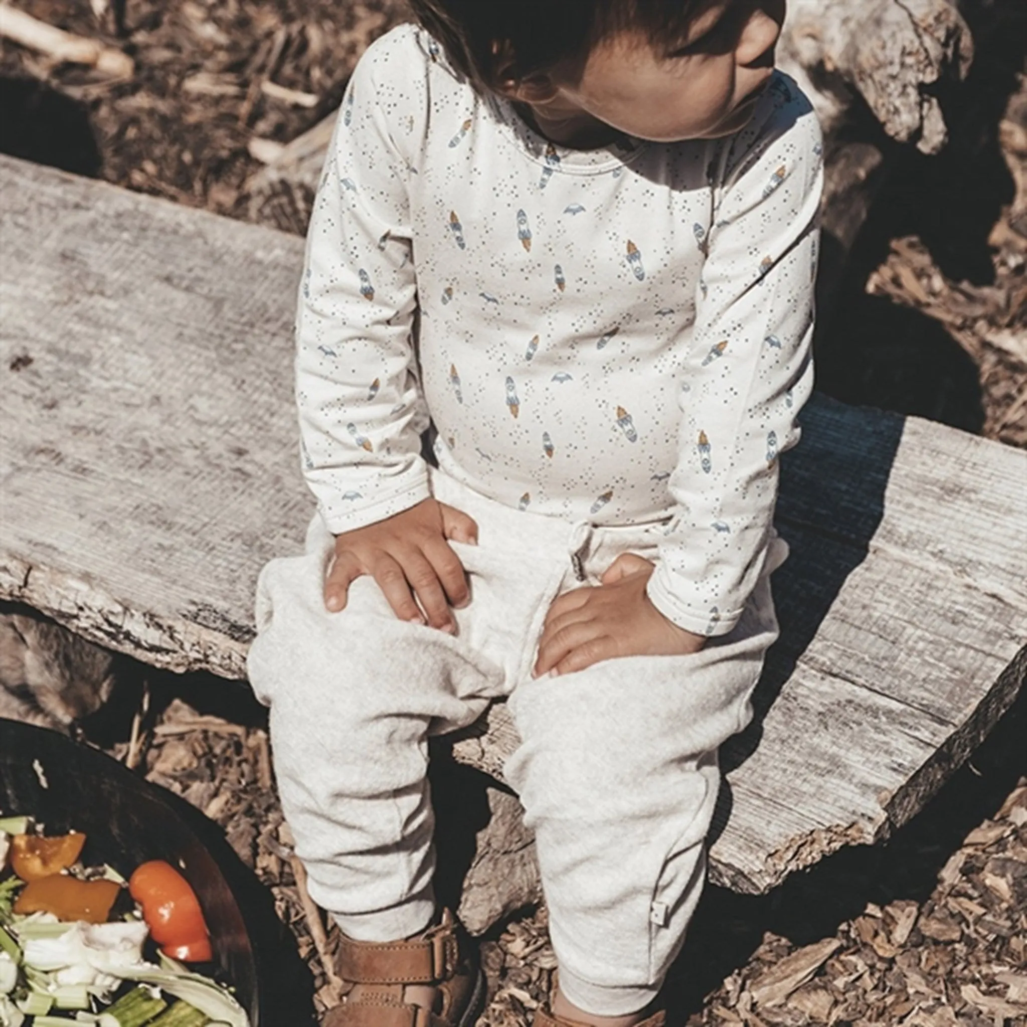 Linen That's Mine Creme Melange Saxo Sweatpants
