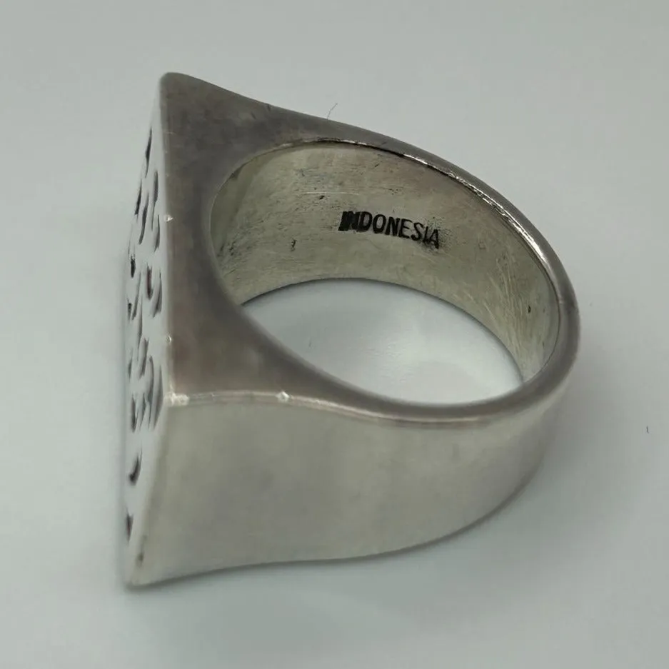 Lois Hill Scrolled Sterling Silver Chunky Ring Size 7.5