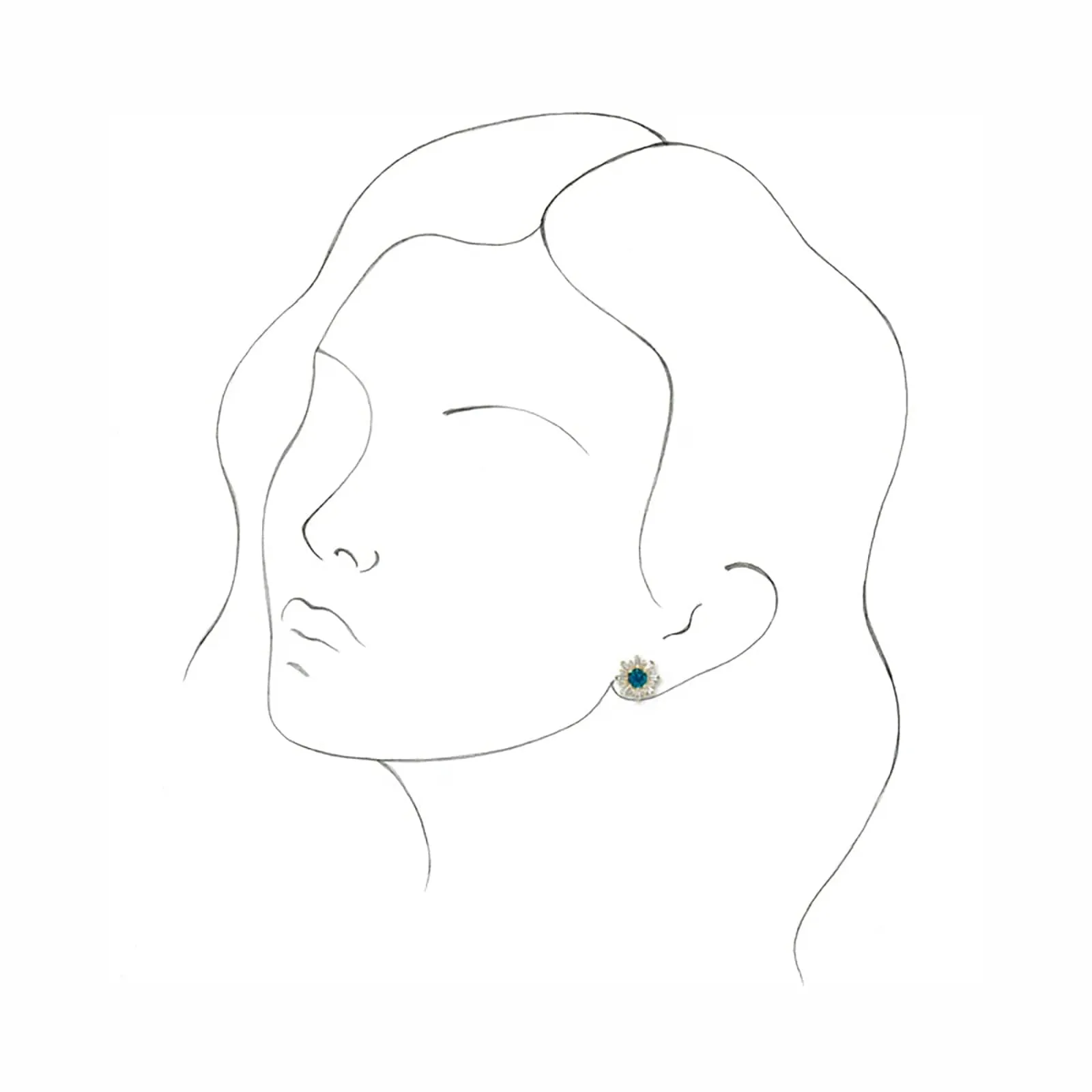 London Blue Topaz & Diamond Halo Earrings