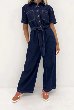 Lorena Jumpsuit Indigo Denim iphone 15 sale sale stickers
