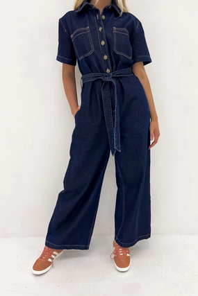 Lorena Jumpsuit Indigo Denim iphone 15 sale sale stickers