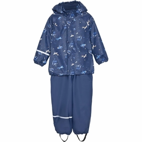 Luxe CeLaVi Rainwear Set w. Fleece Pageant Blue Sumptuous