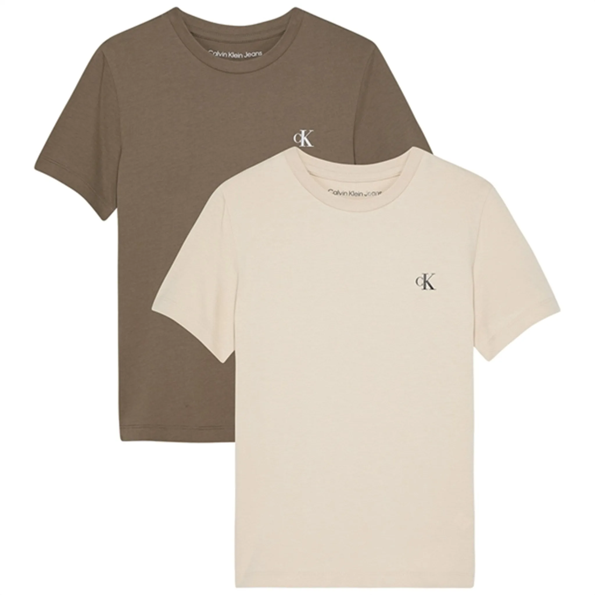 Calvin Klein Monogram T-shirt 2-pack Shitake/Classic Beige Futuristic Sustainable