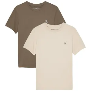 Luxurious Calvin Klein Monogram T-shirt 2-pack Shitake/Classic Beige Renowned