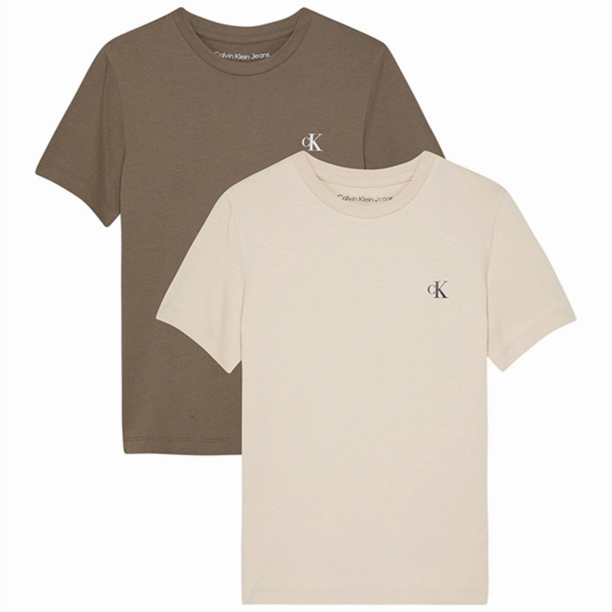 Calvin Klein Monogram T-shirt 2-pack Shitake/Classic Beige Futuristic Sustainable