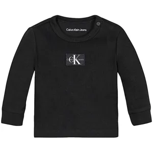Luxury Calvin Klein Monogram Rib L/S T-Shirt Ck Black Revered