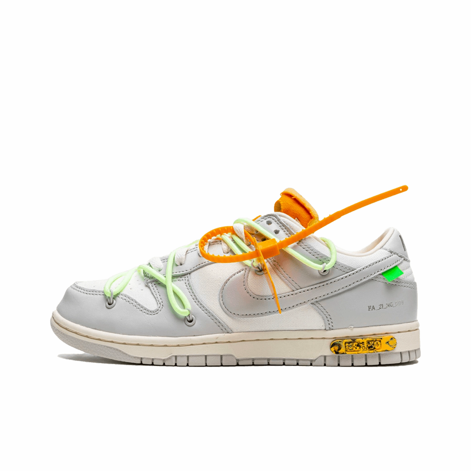 Luxury craftsmanship Nike Dunk Low Off-White Lot 43 Artisanal details
