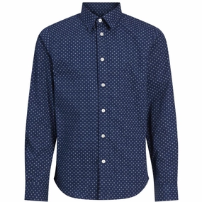 Majestic Jack & Jones Junior Medieval Blue Axel Print Shirt Artisanal