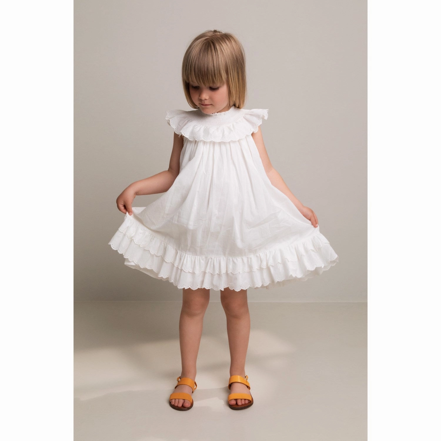 MarMar Broderie Anglaise Cloud Druse Frill Dress Comfortable