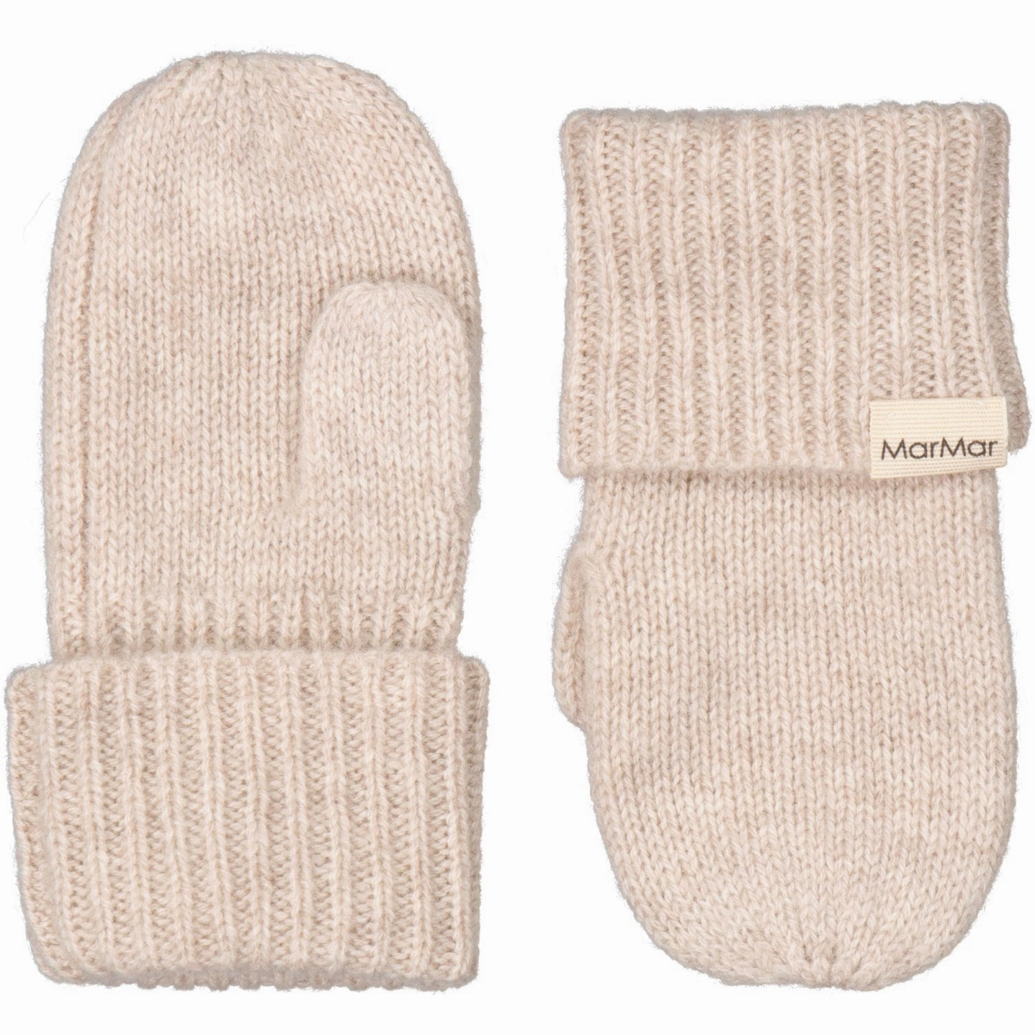 MarMar Cashmere Sand Melange Alvilda Baby Mittens Print