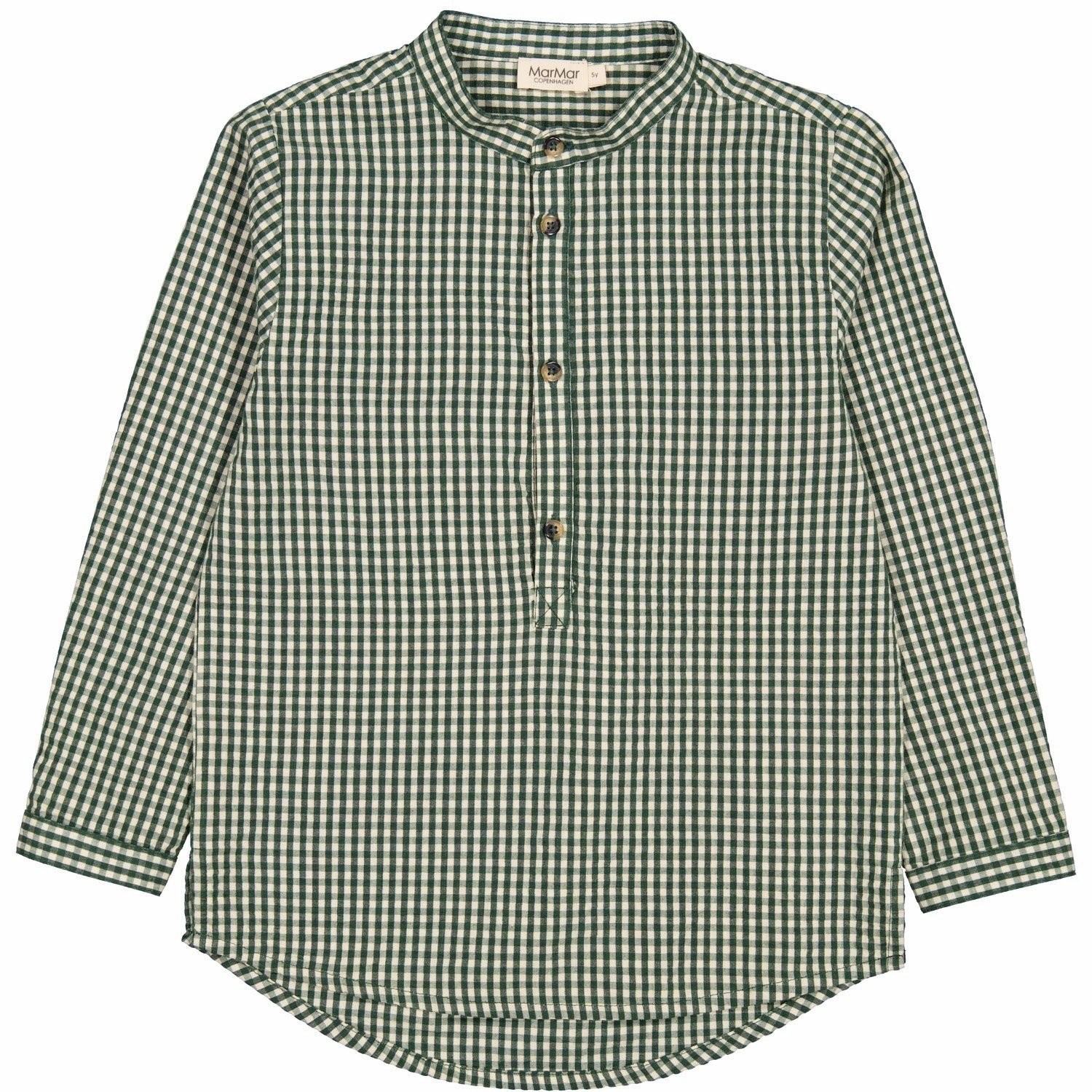 MarMar Cotton Seersucker Green Check Timmo Shirt Nylon Signature