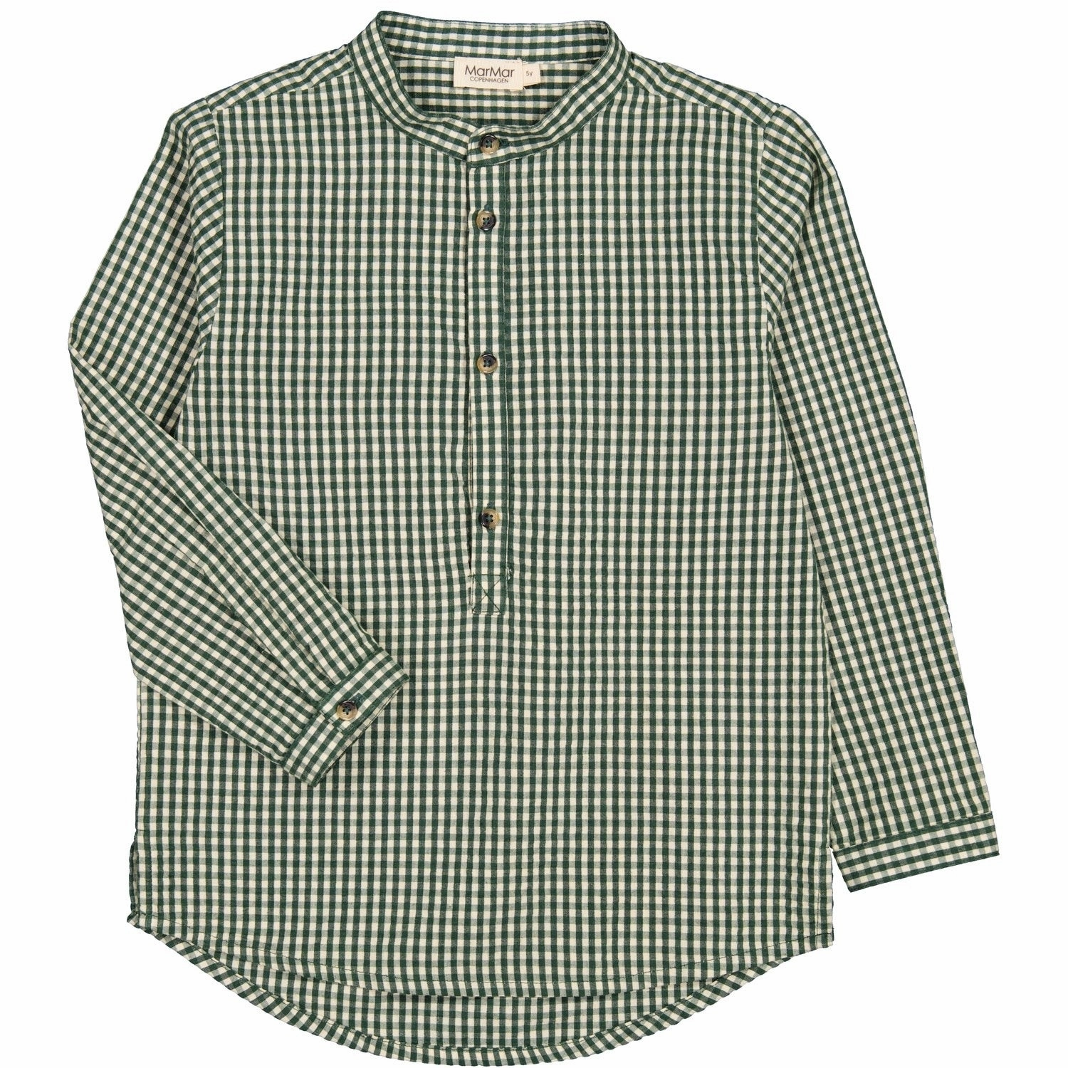 MarMar Cotton Seersucker Green Check Timmo Shirt Nylon