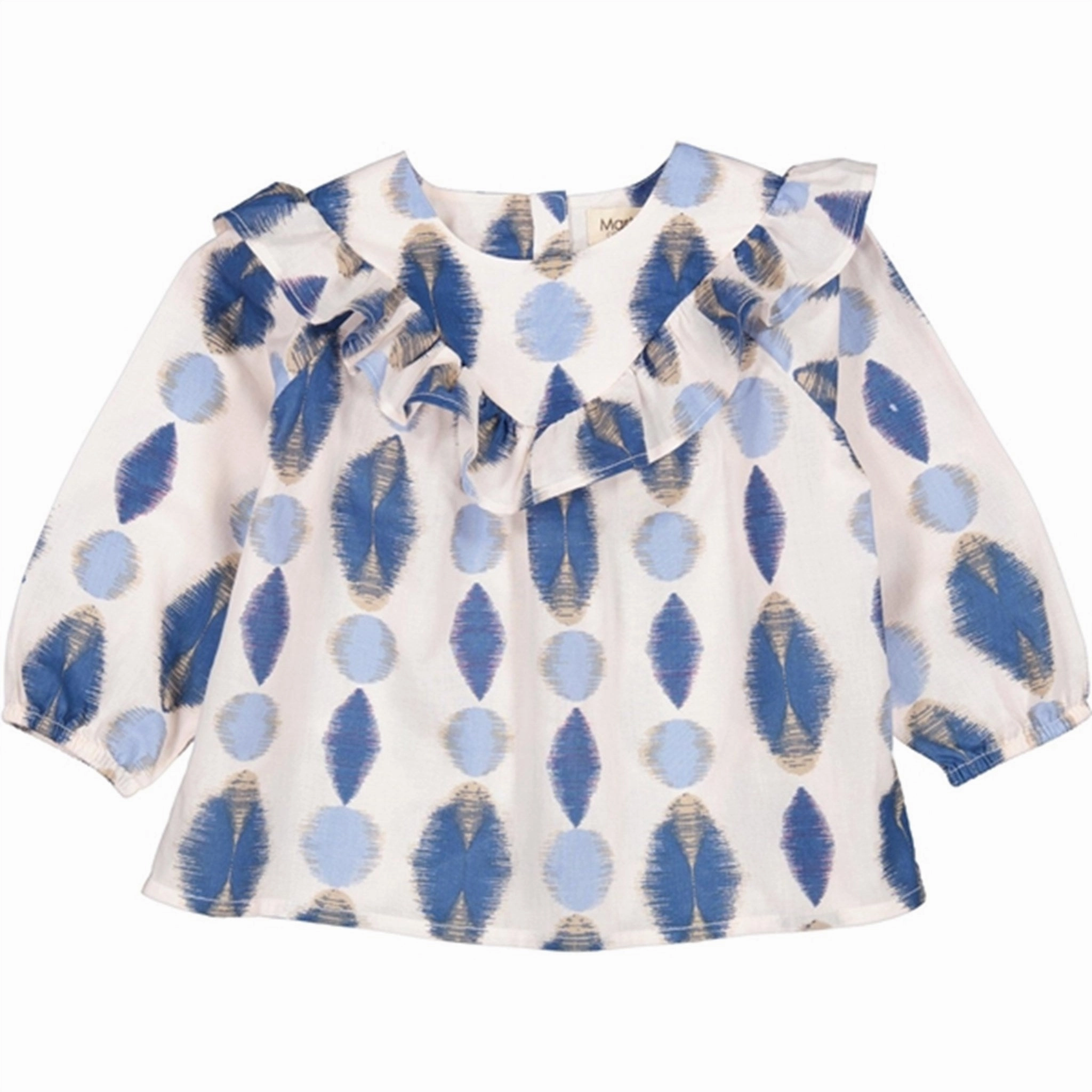 MarMar Ikat Print Glacier Tulette Blouse Edgy Luxury