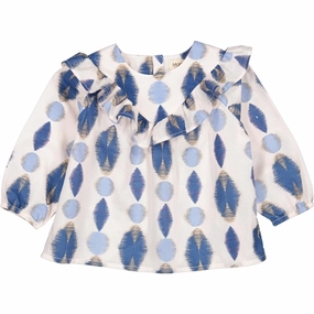 MarMar Ikat Print Glacier Tulette Blouse Edgy Luxury