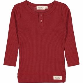 MarMar Modal Hibiscus Red Tee LS Hem Crafted