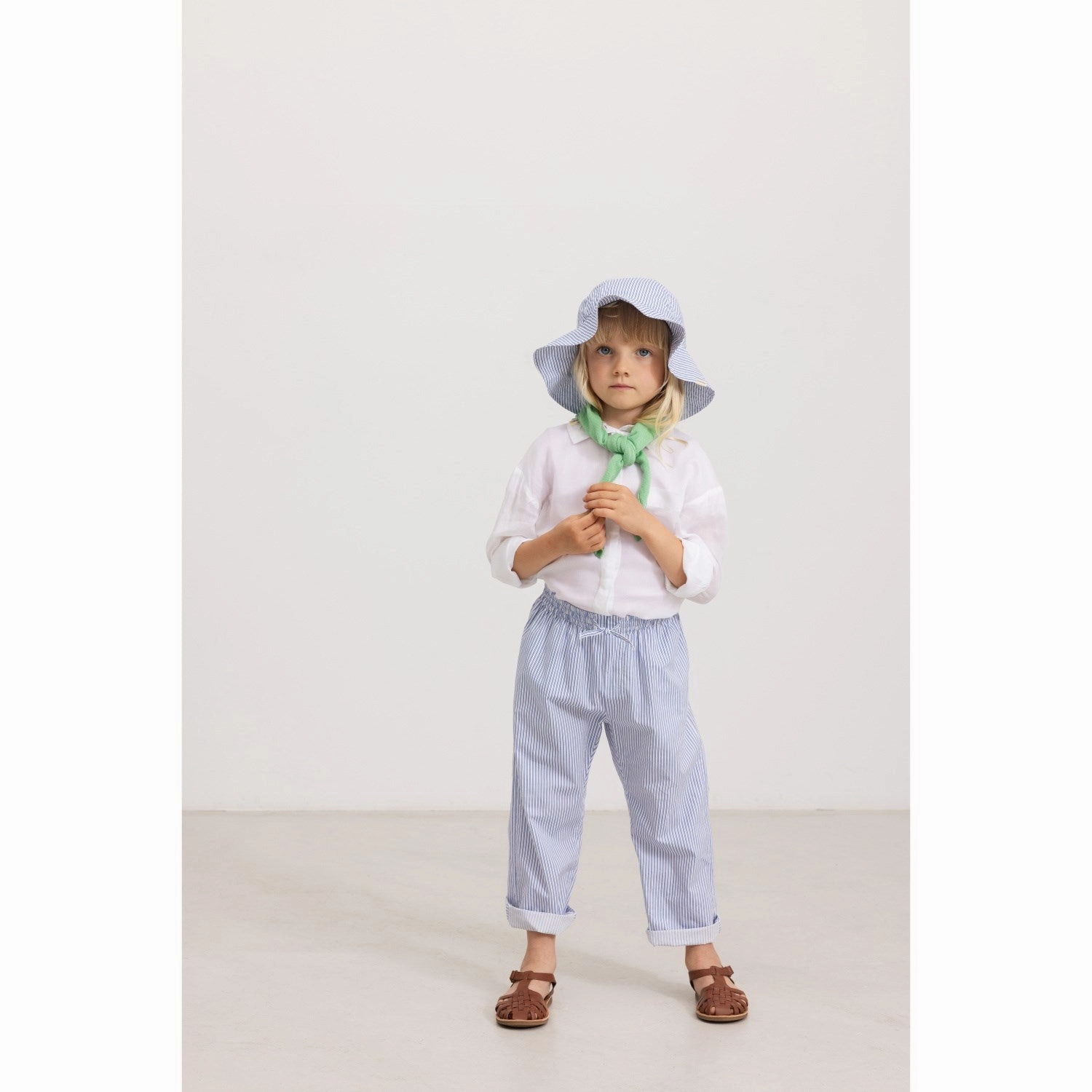 MarMar Poplin Bolich Blue Strips Plano Pants Effortless