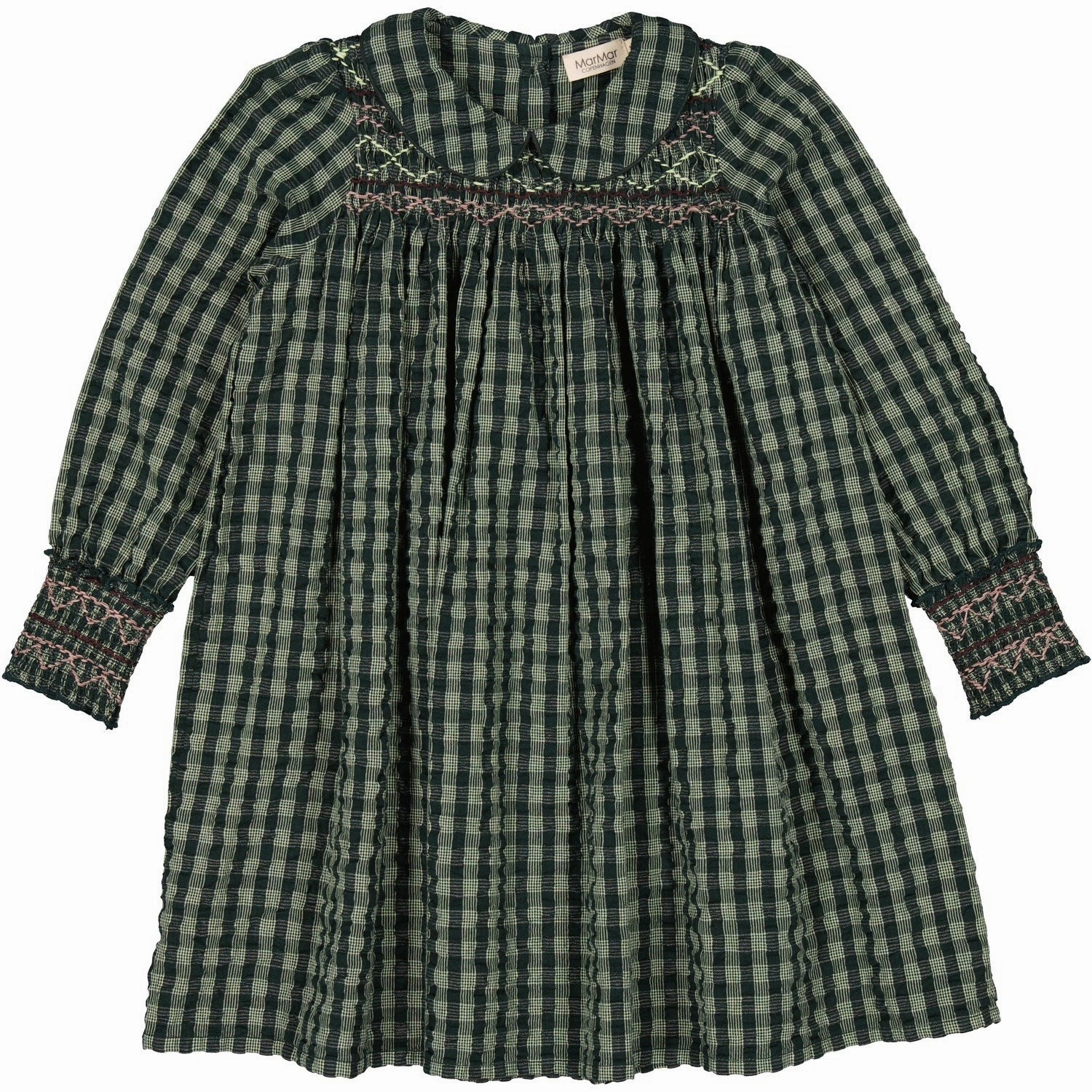 MarMar Seersucker Gingham Dark Leaf Check Dabina Dress Moisture-wicking High-quality