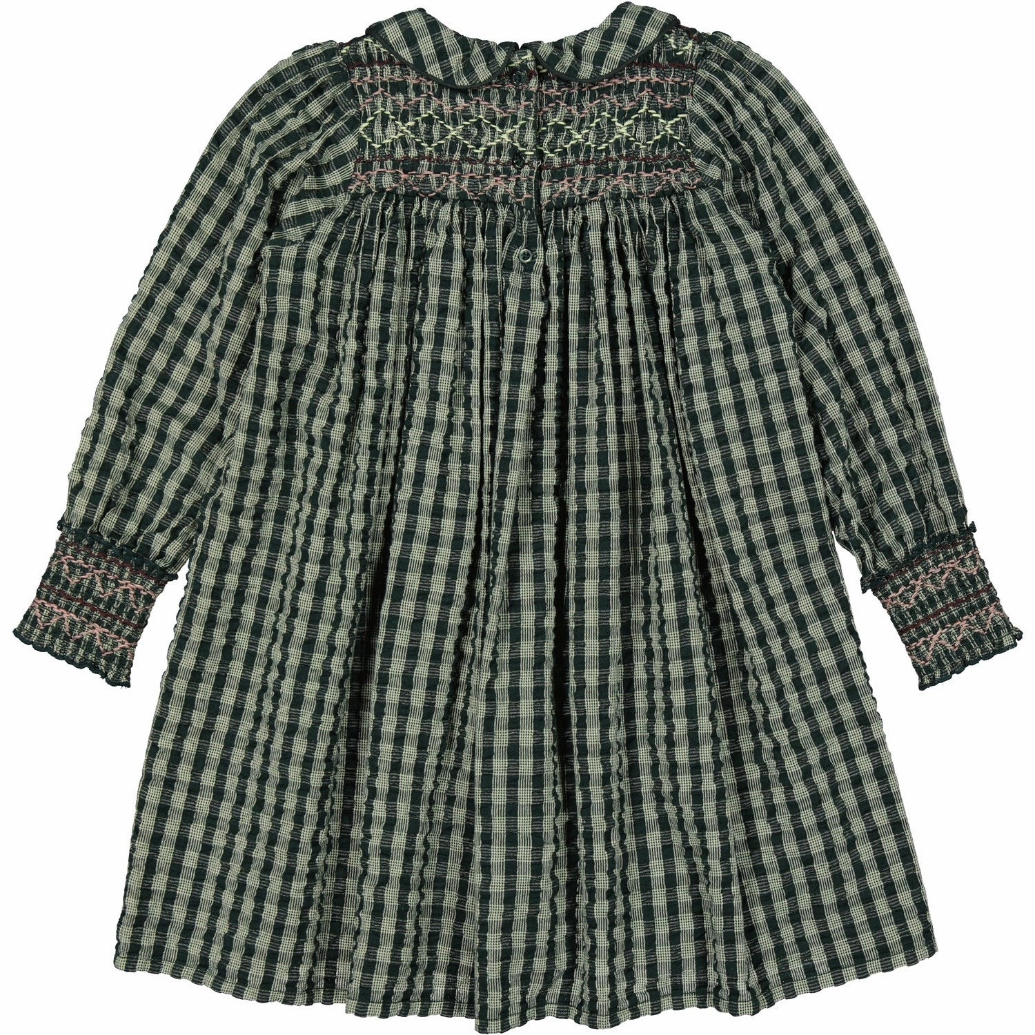 MarMar Seersucker Gingham Dark Leaf Check Dabina Dress Moisture-wicking
