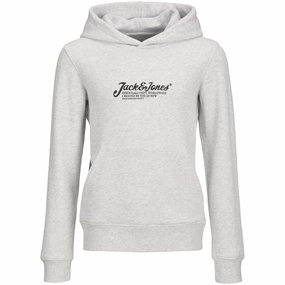 Masterpiece Jack & Jones Junior White Melange Jjbeau Sweat Hood Jnr Creative