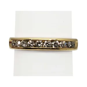 Men's 0.75 ctw Natural Diamond Channel-Set Band Ring 18k Gold Size 13