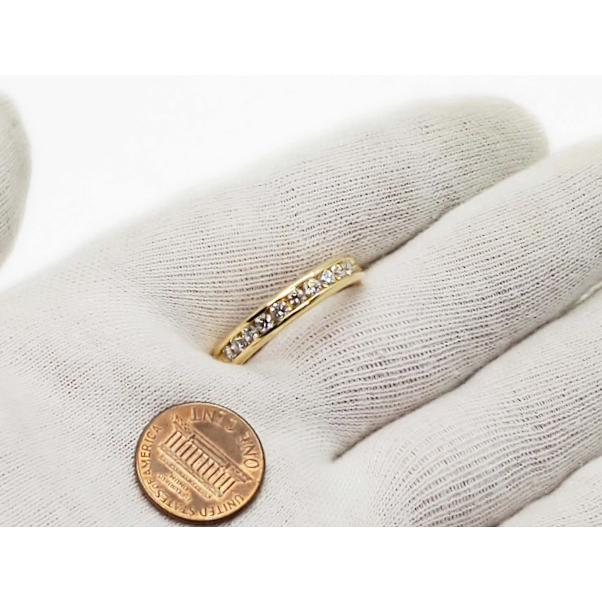 Men's 0.75 ctw Natural Diamond Channel-Set Band Ring 18k Gold Size 13