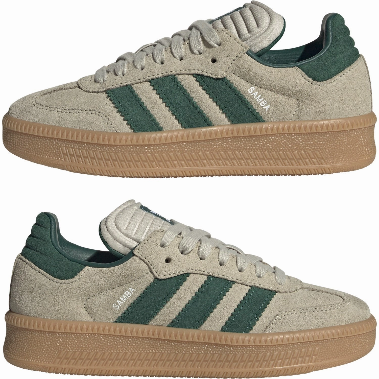 Metallic shoes adidas Originals Putty Grey/Collegiate Green/Gum 3 Samba Xlg J Sneakers