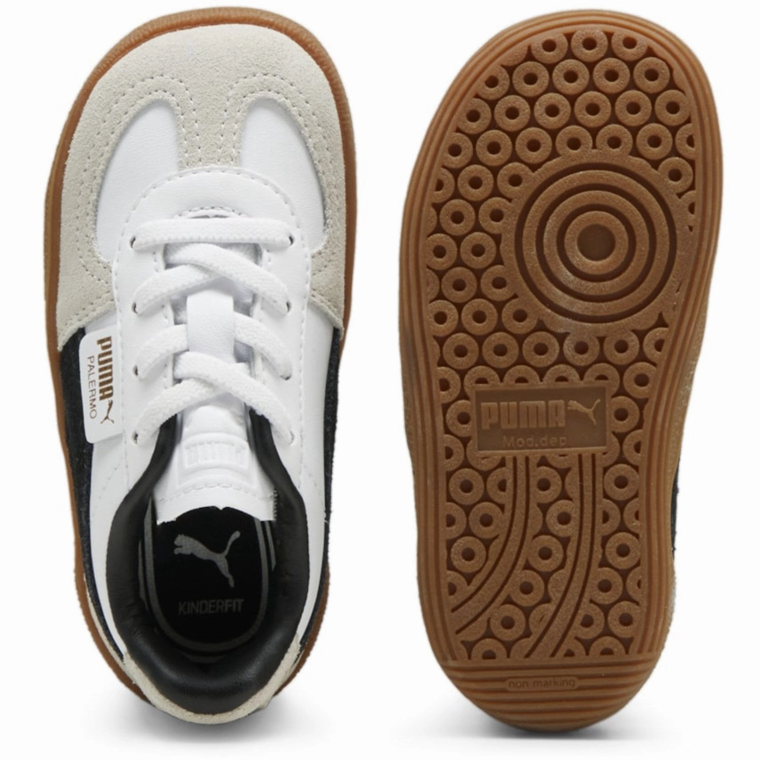 Metallic shoes Puma White Palermo Lth AC Inf Sneakers