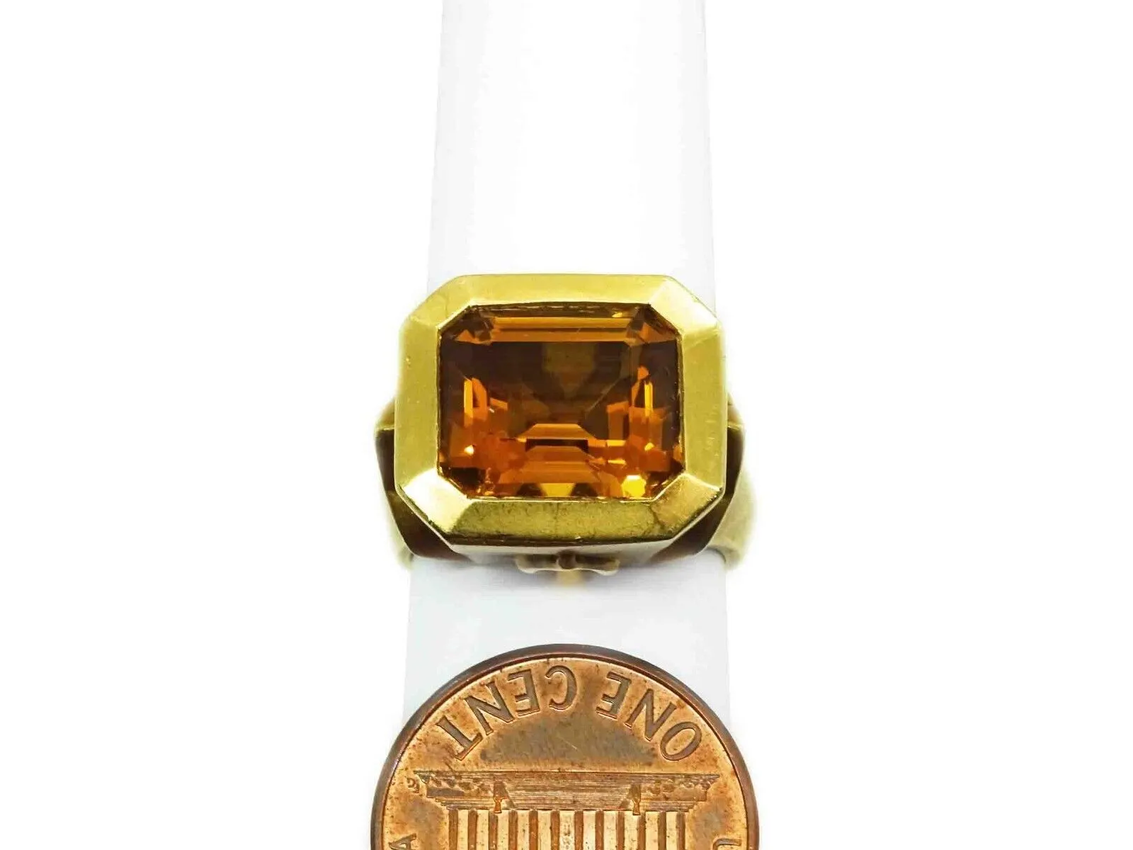 Michelle Mitchell 4.85ct Natural Palmeira Citrine Ring 18k Gold Size 6.25