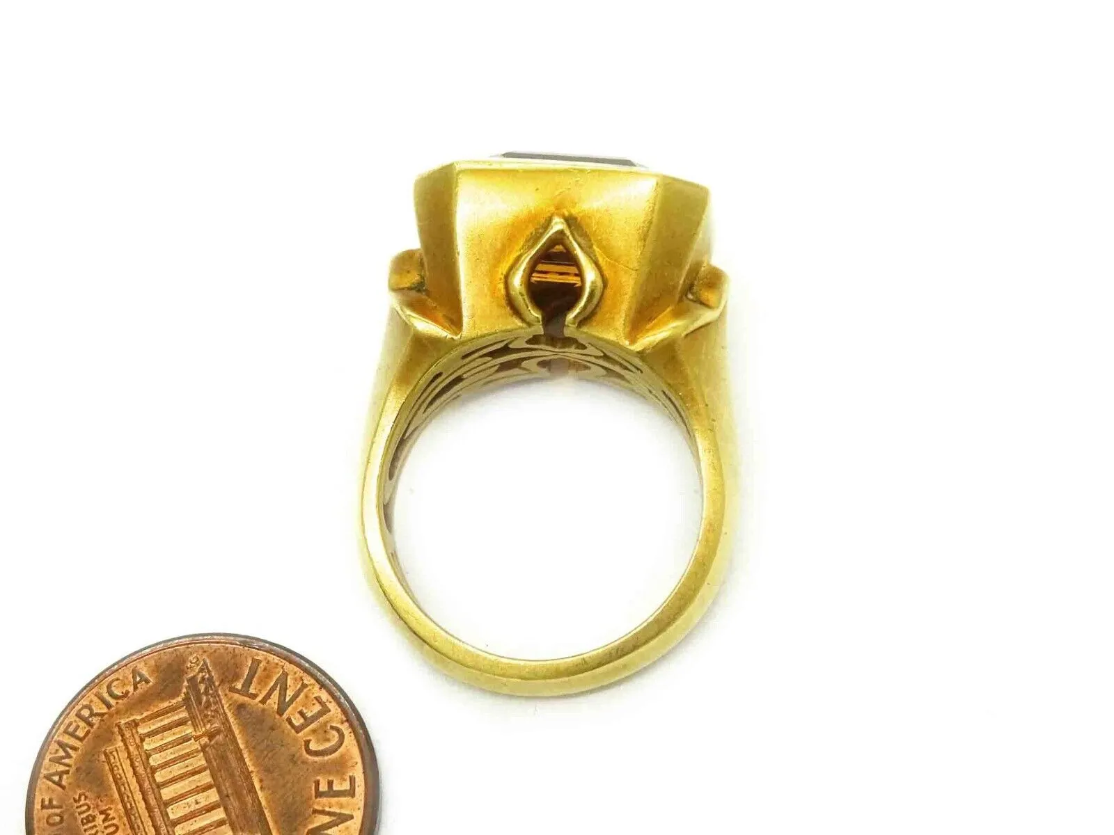 Michelle Mitchell 4.85ct Natural Palmeira Citrine Ring 18k Gold Size 6.25