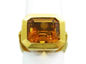 Michelle Mitchell 4.85ct Natural Palmeira Citrine Ring 18k Gold Size 6.25
