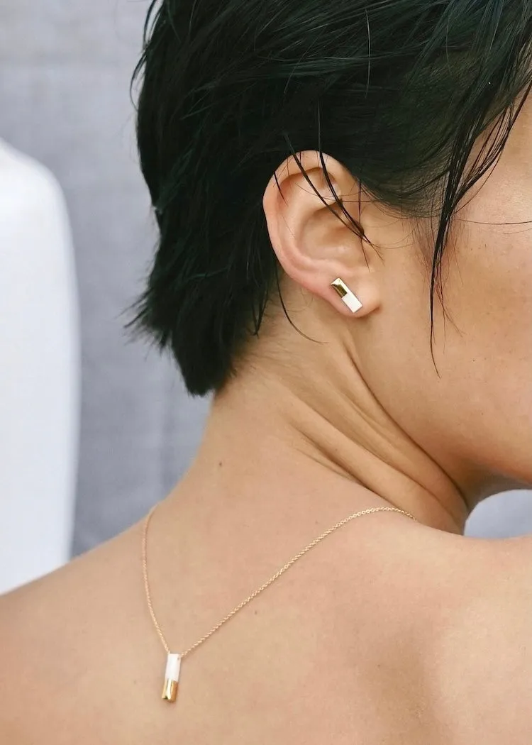 Mier Luo | Gold Dipped Bar Studs