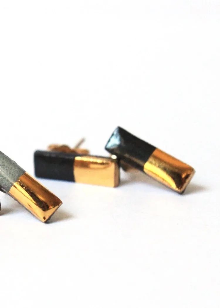 Mier Luo | Gold Dipped Bar Studs