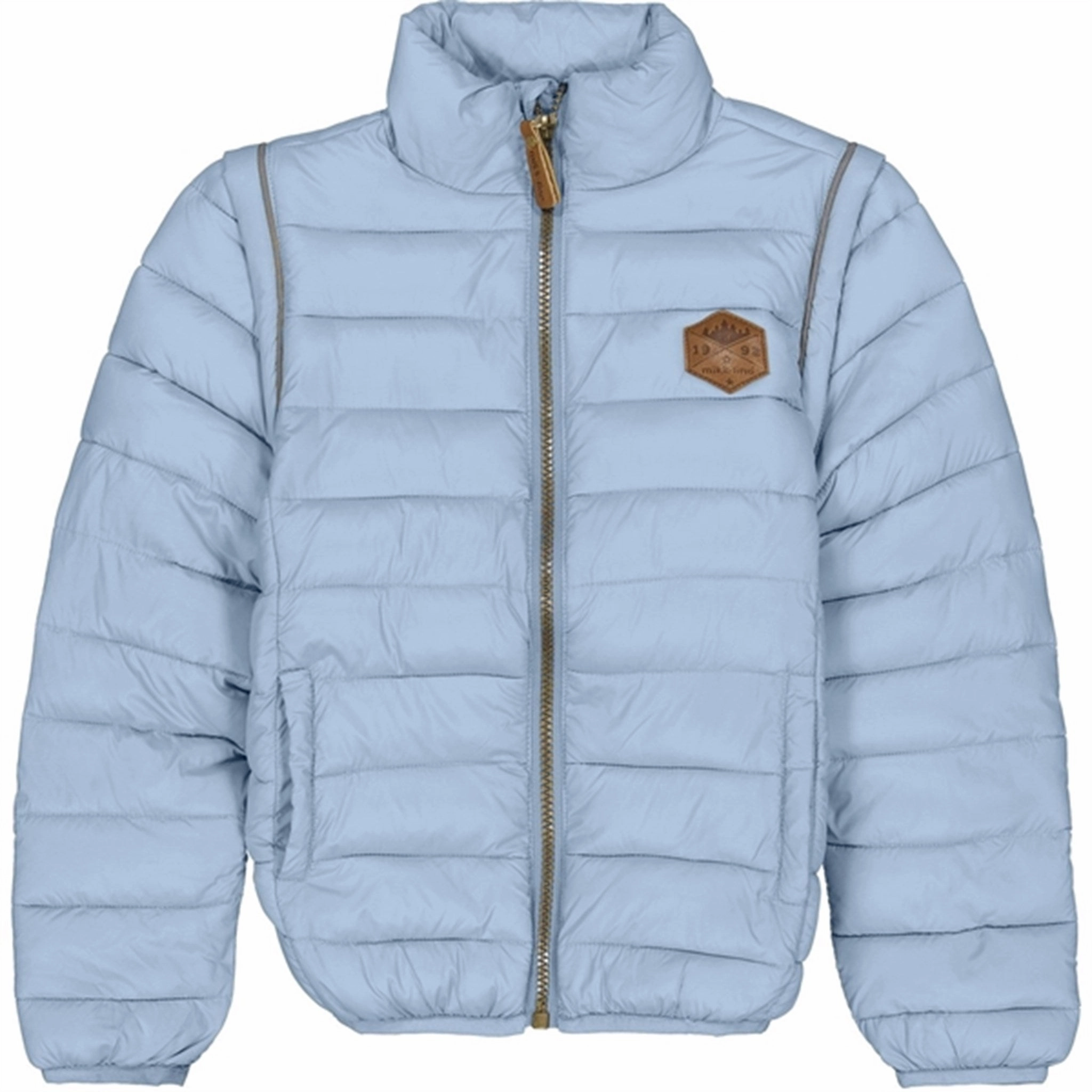Mikk-Line Nylon Puffer 2 in 1 Jacket Faded Denim Minimalist Athletic