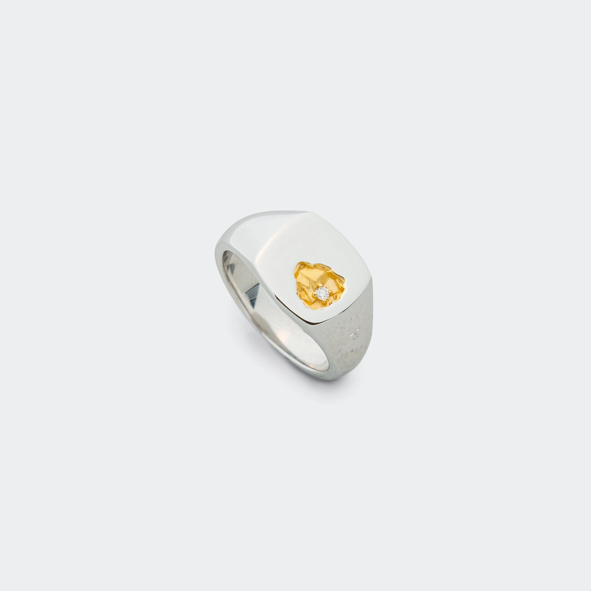 Mined Ring Small Diamond - 925 Silver/18K Gold hoka new arrivals