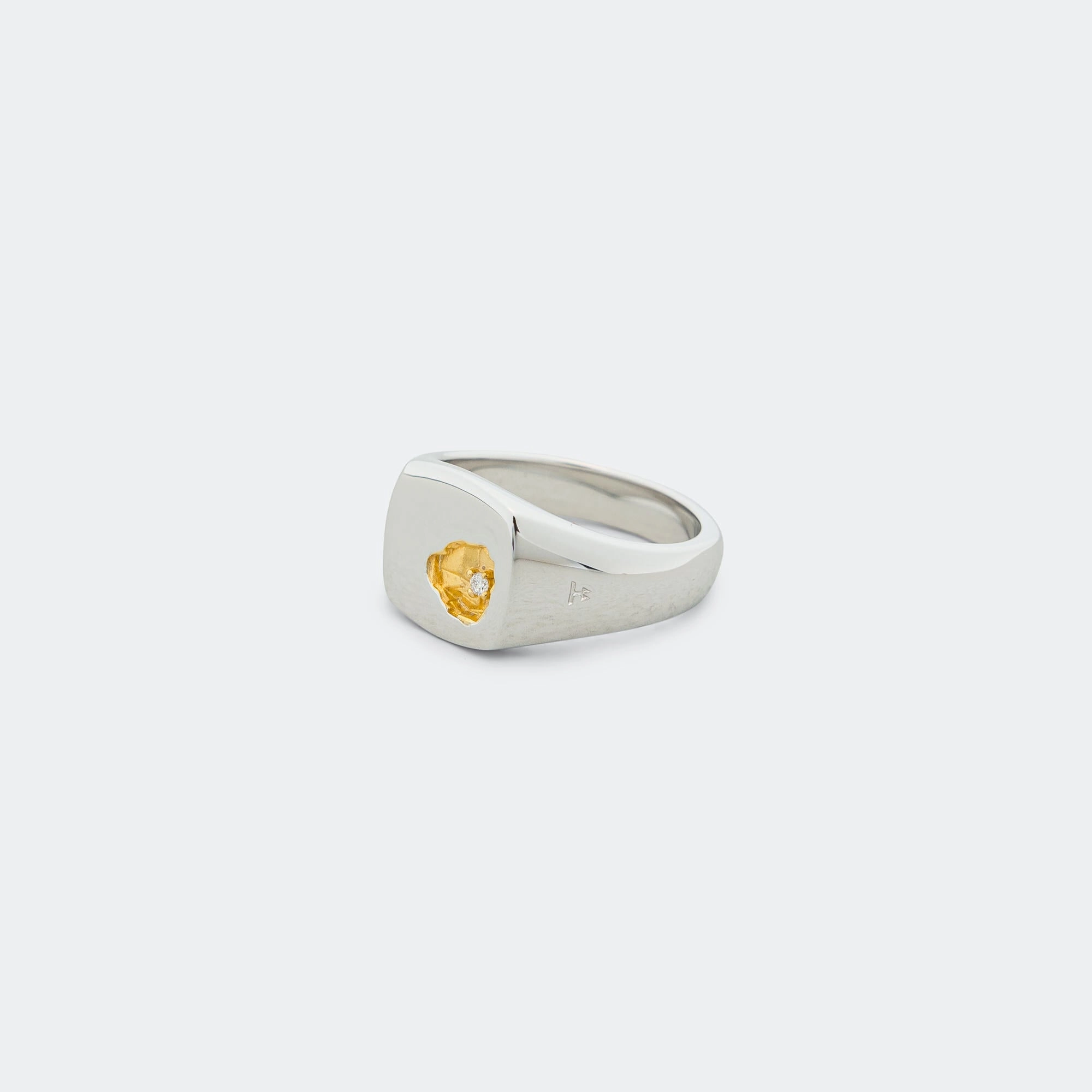 Mined Ring Small Diamond - 925 Silver/18K Gold hoka new arrivals