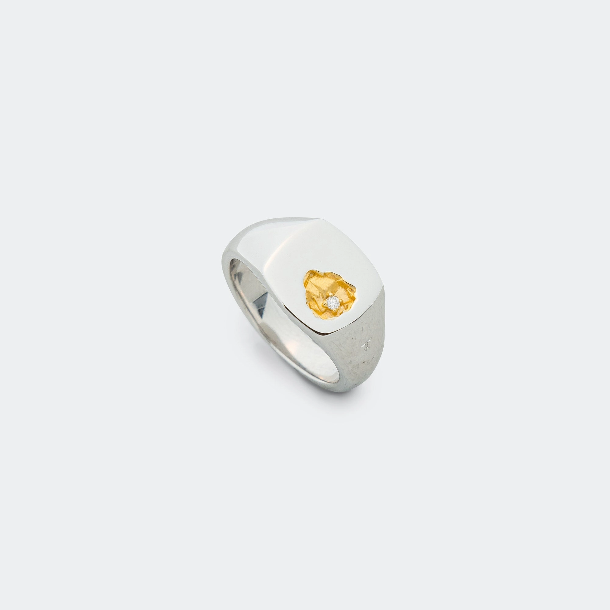 Mined Ring Small Diamond - 925 Silver/18K Gold hoka new arrivals