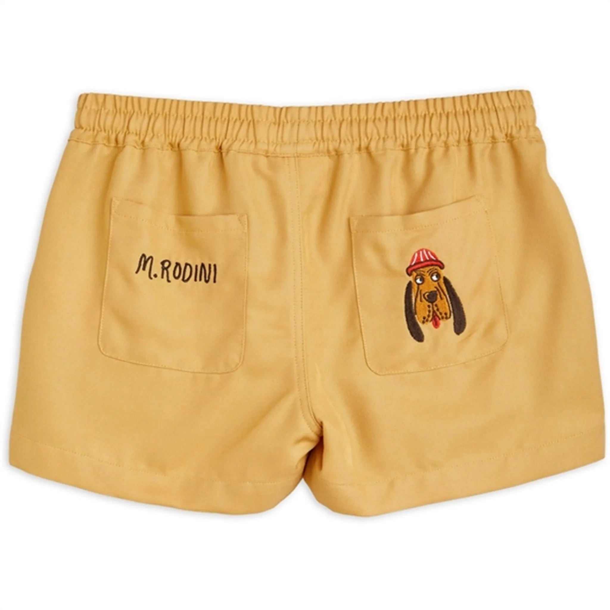 Mini Rodini Bloodhound Emb Woven Shorts Beige Suede