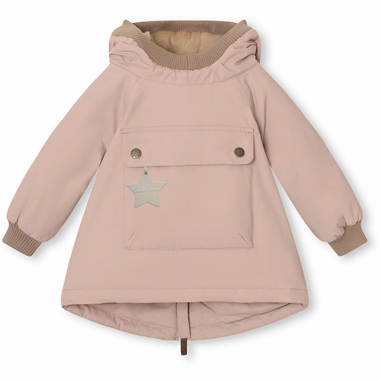 Mini A ture Adobe rose Baby Wen Fleece anorak Impeccable Button