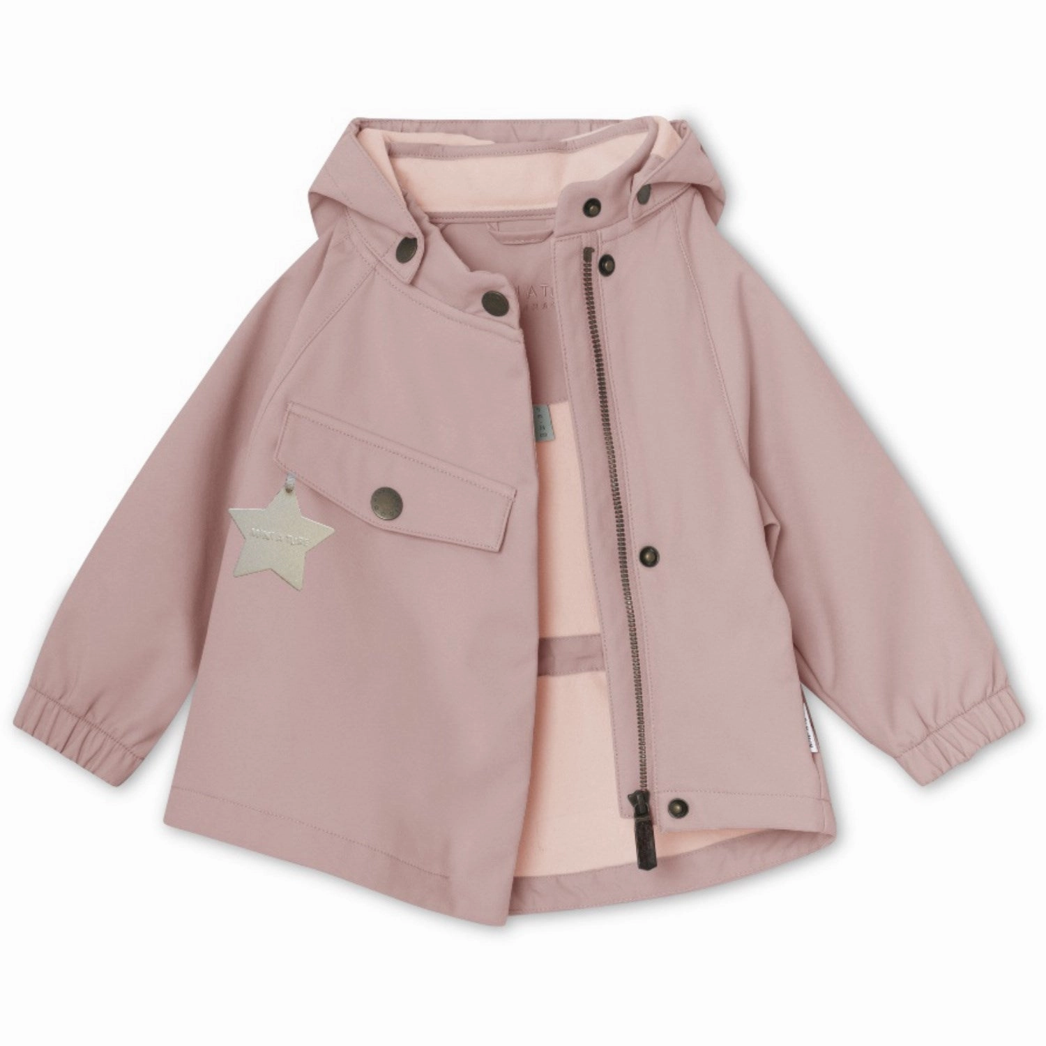 Mini A ture Cloudy Rose Wai Spring Softshell Jacket. GRS Polyester