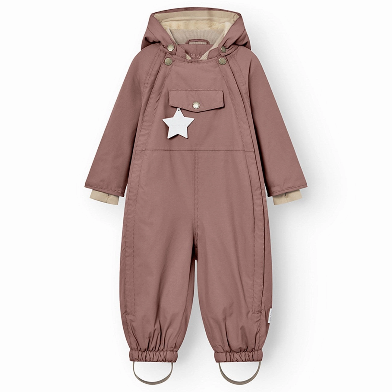 Mini A ture Light plum Wisti Fleece Snowsuit Refined Applique
