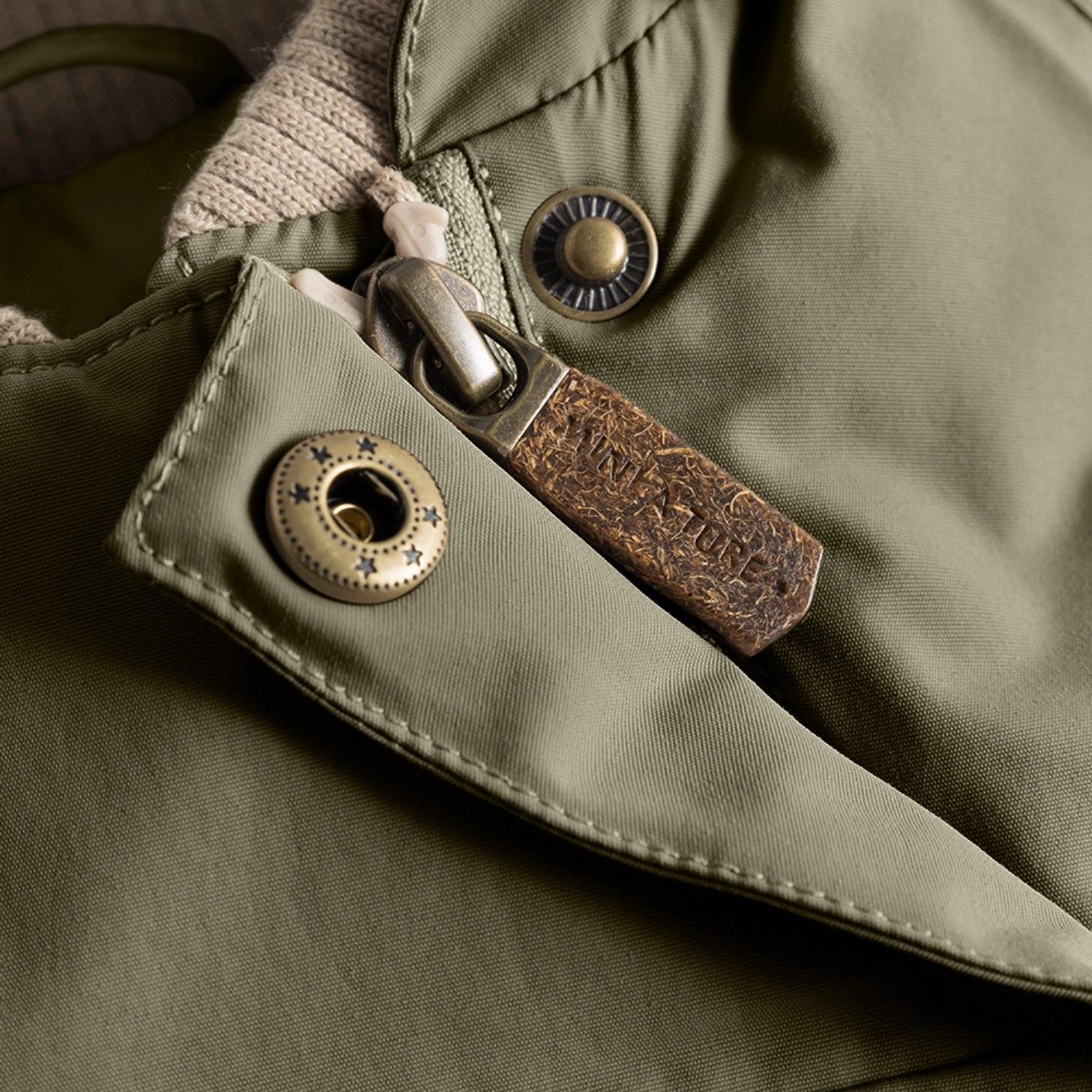 Mini A ture Olive night Wang Fleece Winter Jacket m. Fur Tailored